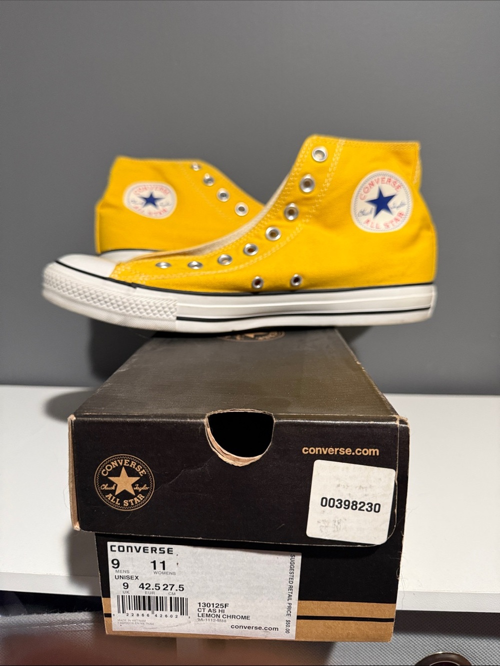 Converse Adult Unisex Yellow High Top Sneakers